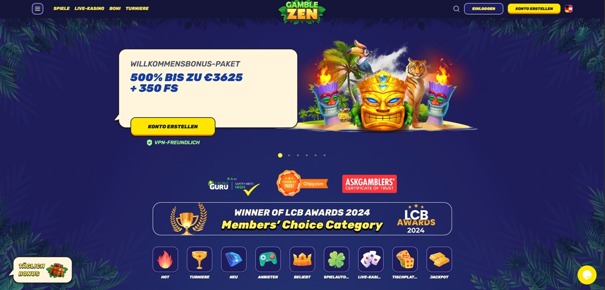 Gamblezen Hauptseite